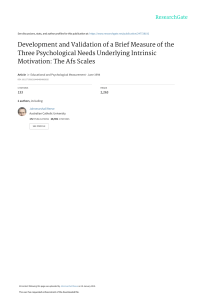 Afs Scales: Measuring Intrinsic Motivation Needs