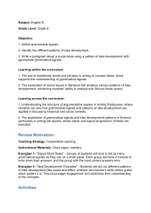 English 8: Grammatical Signals & Idea Development Lesson Plan