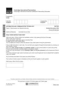 IGCSE ICT Exam: Data Analysis & Website Authoring