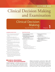 Clinical Decision Making in Physical Therapy