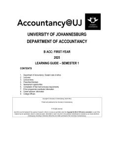 UJ B Acc First-Year Semester 1 Learning Guide 2025