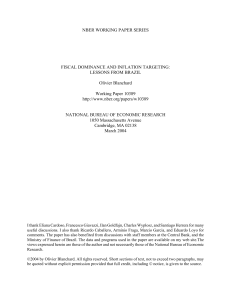 Fiscal Dominance & Inflation Targeting: Brazil Case Study