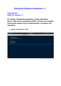 Distributed Grade Calculation Server Assignment