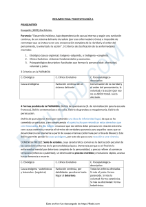 Resumen Psicopatología: Paranoia, Demencia Precoz y Más