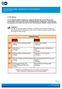 Studieren in Deutschland: Mensa Arbeitsblätter