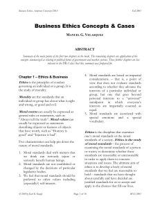 Business ethics Concepts and cases