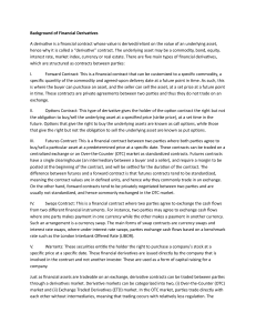 Background of Financial Derivatives