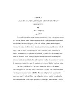 Emotional Eating & Academic Factors in Adolescents