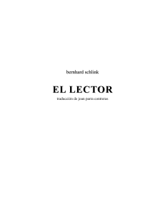 El Lector: Fragmento de la novela de Bernhard Schlink