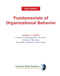 Fundamentals of Organizational Behavior Textbook