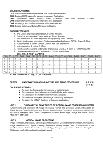 Underwater Imaging & Communication Course Syllabus