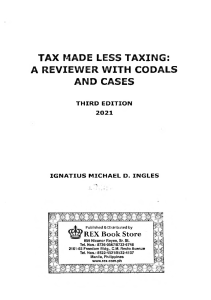 Tax Reviewer with Codals & Cases - 2021 Edition