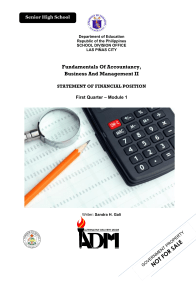 Statement of Financial Position Module