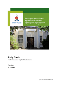 Calculus Study Guide - University of Pretoria