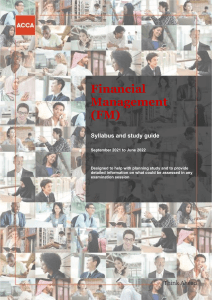 Financial Management (FM) Syllabus & Study Guide 2021-2022