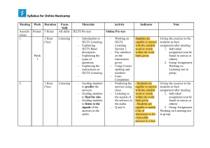 IELTS Bootcamp Syllabus