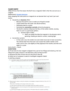 Earth Science Notes: Magnetic Field, Resources, Climate Change