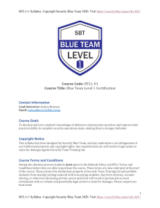 Blue Team Level 1 (BTL1) Certification Syllabus