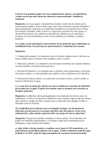 Meteorización de Rocas y Minerales: Preguntas y Respuestas