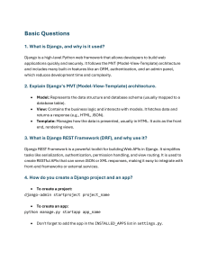 Django & DRF: Basic to Intermediate Questions