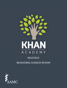 MCAT Behavioral Sciences Review: Psych/Soc Notes