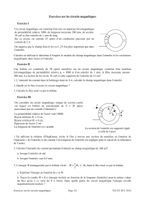 Exercices sur les circuits magnétiques