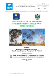 Reforestaci&oacute;n: Propuesta T&eacute;cnica Ambiental en San Jos&eacute; - San Ignacio