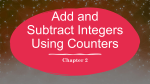 Adding & Subtracting Integers with Counters