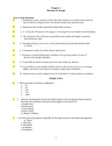 Microbiology Chapter 1 Questions: Bacteria by Design