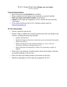 Psychology Study Design Worksheet