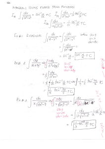 Inverse Trig Integrals Worksheet