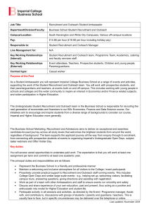 Recruitment & Outreach Student Ambassador Job Description