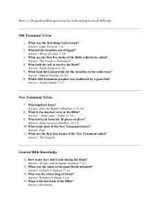 Bible Quiz: Test Your Knowledge of the Old & New Testaments