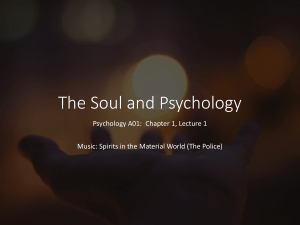 Soul and Psychology: Lecture 1 Slides