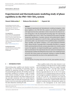 PbO-NiO-SiO2 Phase Equilibria: Experimental & Modeling Study