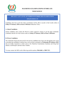 Mauritius Exams: HSC/GCE A/AS Level Results 2024