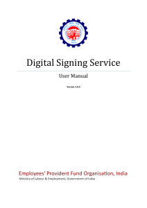 Digital Signing Service User Manual - EPFO Portal