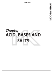 Acids, Bases, and Salts: Chemistry Chapter