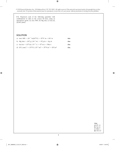 Physics Unit Conversion & Ideal Gas Law Solutions