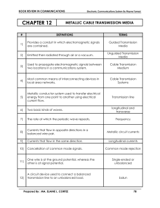 Metallic Cable Transmission Media: Book Review