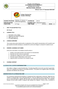 AC Circuits: Instructional Module for Electrical Engineering