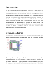 Rendimiento de un Transformador y Resistencia Interna