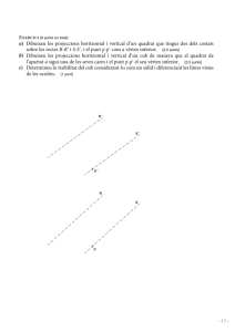 Descriptive Geometry Exercise: Square and Cube Projections