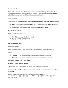 Understanding Rates: Definition, Formula, and Examples