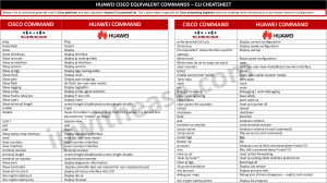 Cisco Huawei CLI Commands Cheatsheet - Networking Equivalents