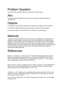 Traffic Congestion & Environment in Johannesburg