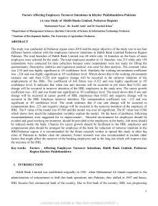 Employee Turnover Intentions in Pakistan: A Case Study