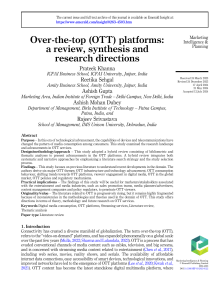 OTT Platforms: Review, Synthesis & Research Directions