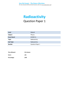 GCSE Physics: Radioactivity Question Paper