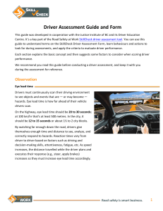 Driver Assessment Guide: Road Safety SkillCheck